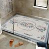 Alfombra de baño de estilo europeo, antideslizante, para inodoro, para toda la tienda, ducha, desagüe de inodoro, fácil de limpiar, con anillo de seda