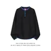 Sudadera de punto versátil con cuello Henry cosida a mano, simple y artística, para hombres y mujeres, top holgado casual de manga larga estilo 'old money', moderno
