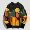 2024 otoño e invierno nuevo suéter de cuello redondo de moda nacional marca de moda para hombre manga larga tejido base camisa suéter abrigo abrigo
