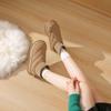 Botas de caña alta con forro polar para mujer 2026 Invierno Antideslizantes Versátiles Estilo Nuevo Estudiante Ins Estilo Coreano de moda Botas calcetín cálidas Zapatos de algodón K2901
