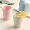 Juego de Tazas de Agua Portátiles de Paja de Trigo para Uso Doméstico en la Sala de Estar, Taza de Plástico Simple Creativa, Taza de Leche Anticaída