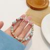 Dulce y pequeña pulsera fresca de piedra Mori Shoushan para mujer, diseño simple, pulsera con colgante de calabaza de loto rosa, venta al por mayor