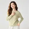 Nueva colección de otoño e invierno: suéter de cachemira pura para mujer, de un solo hombro, corte holgado, top sencillo y cálido