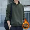 Sudadera con cuello mao estilo americano para hombre, disponible en stock, nuevo jersey casual de media cremallera para otoño/invierno, cálida con forro polar