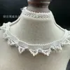 Nuevo Encaje Calado Blanco y Negro Soluble en Agua Hecho a Mano con Concha y Perla DIY Adorno para Dobladillo de Abrigo Falda Hanfu Encaje