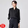 Camisa Profesional de Manga Larga con Cuello en V para Mujer, Top de Gama Alta, Atuendo de Oficina 2026