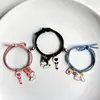 Vento Vermelho da Internet elástico pequeno corda de mão pulseira de casal um par de cordas de cabelo atraentes para meninas corda de cabelo Vento Vermelho da Internet amor magnético