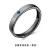 Anillo de pareja de plata de ley anillo de historia del cielo estrellado blanco y negro anillo de apertura estilo frío simple anillo personalizado para amor a larga distancia