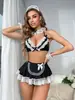 Lingerie Sexy Estilo Novo Europeu e Americano, Saia Curta Sexy, Fantasia de Empregada para Role-Playing, Comércio Exterior Transfronteiriço Amazon