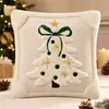 Almohada de peluche de conejo bestseller transfronteriza con bordado de gato negro, funda de almohada decorativa para sofá de Navidad y Halloween