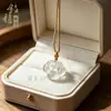 Pingente Colar Cadeia de Joias de Ágata de Gelo Natural de Alta Qualidade, Calcedônia Colorida, Jade com Padrão de Nuvem, Mesmo Estilo do Xiaohongshu