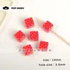 Cuadrado Acrílico Manzana Puntos Lunares Cuadros Flor Pequeña Dibujo Animado Hecho a Mano DIY Cadena para Teléfono Bolsita Colgante Accesorios Cuentas