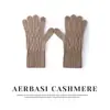 Guantes de punto de cachemira de color liso, simples y versátiles, estilo coreano, unisex, tejido de ochos, guantes de color liso cálidos y resistentes al frío
