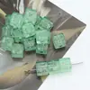 Corrente para Celular de Acrílico Transparente com Rachaduras de Gelo, Quadrada Perfurada, Cristal Colorido com Contas, Acessório para Pendurar no Carro, Joias DIY