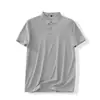 Deslocamento Urbano! Camisa Polo de Negócios 7A Resfriamento Gelado Antibacteriana Sem Costura Secagem Rápida, Respirável Masculina de Verão Manga Curta com Gola