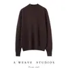 Outono e inverno Novo suéter de cashmere Mountain 100% cashmere puro suéter de cashmere liso feminino primeira linha pronto para usar camisa de malha para usar por baixo