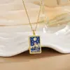 Colgante de Moda Europea y Americana Personalizado Nicho Acero Inoxidable Chapado en Oro de 18K Vintage Original Nuevo Colgante de Carta del Tarot