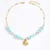 Joyería Transfronteriza Europea y Americana Estilo Oceánico de Verano Cadena de Clavícula con Colgante de Estrella de Mar y Piedras para Mujer Accesorios de Estilo Casual para Vacaciones