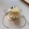 Fita de Seda Cetim Flor Grande Elegante Dongdaemun Estilo Coreano Laço para Cabelo em Forma de Alça de Intestino Grosso Laço para Cabelo Amarrado em Coque Baixo de Alta Qualidade