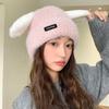 Chapéus para mulheres 2024 Novo Outono e Inverno Chifres Bonitos Quentes Gorro de Lã Tricotado Espesso Proteção de Ouvido Gorro de Pelúcia Frio