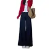 Jeans clásicos retro de talla grande para mujer, lavado oscuro, pierna ancha, nueva colección de otoño, ligeros, fluidos, pierna recta, pantalones hasta el suelo