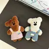 Colgante de peluche de oso Bean de dibujos animados de moda, auténtico, con ropa extraíble, adecuado para usar como muñeco, accesorio para bolso o llavero