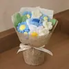 Ramo de punto terminado transfronterizo con un toque de alta gama, ramo de hilo de rosa y tulipán, regalo de cumpleaños para novia, regalo del Día de San Valentín