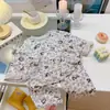 Traje de Algodón Elástico de Manga Larga para Niños Primavera y Verano Cárdigan de Encaje Lindo de Manga Larga para Bebé Ropa para el Hogar Ropa de Aire Acondicionado para Bebé