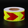 Amarillo fluorescente rojo flecha rejilla pegamento reflectante película reflectante para carrocería de camión señales de tráfico vial advertencia de seguridad contra incendios