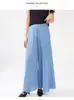 Pantalones Anchos de Alta Calidad Miyake para Mujer Verano Delgados Cintura Elástica Versátiles Pantalones Plisados de Tiro Alto Casual Sueltos de Campana