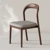 Cadeira de jantar em madeira maciça nórdica para uso doméstico, cadeira de mesa de jantar minimalista moderna de designer com encosto, banqueta de jantar