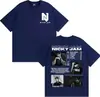 Rapper Nicky Jam Camiseta de Merchandising de Tour del Álbum 2025 Camiseta Casual de Algodón Unisex Moda Retro Manga Corta