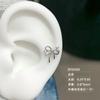 Pendiente de oreja con microincrustaciones de acero de titanio 316L, chapado en oro y cobre, con lazo rosa, diseño exclusivo, joyería de amor para la oreja.