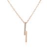 Collar largo de una sola palabra con diseño geométrico de Corea del Sur, plata S925, moda femenina, cadena de clavícula con diseño de circonita japonesa y coreana.