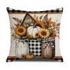 Fronha de Almofada de Abóbora Popular de Outono Decoração de Casa Poliéster Estampada Capa de Almofada Decorativa para Feriado de Ação de Graças Sala de Estar Sofá