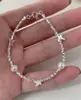 Pulsera de Plata con Lazo Tridimensional y Perlas para Mujer, Joyería de Diseño de Lujo Ligero de Nicho al por Mayor para Niñas