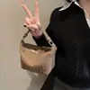 Bolsa de palha trançada à mão, toque de luxo, retrô, versátil, bolsa para o dia a dia, cesta, simples, grande capacidade, bolsa feminina de ombro único e transversal