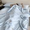 Juego de 4 piezas de colcha de seda helada de verano para enfriamiento, colcha de aire acondicionado para uso doméstico, colcha delgada para camas individuales y dobles, lavable, adecuada para dormitorios de estudiantes