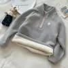 [En Stock] Sudadera de Lana de Oveja de una Pieza 380g para Niñas 2025 Invierno Nueva Uniforme Escolar de Felpa para Niños