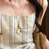 Collar Colgante Irregular Estilo Old Money Nuevo Estilo Chino para Mujer, Cadena Larga para Clavícula Estilo Étnico Simple