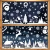 Decoración Navideña Atmósfera Invernal Bastón de Caramelo Papá Noel Pegatina de Vidrio Copo de Nieve Muñeco de Nieve Adhesivo Estático Venta al por Mayor