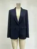 Blazer Patchwork de Veludo Feminino Estilo Novo Outono/Inverno 2026 com Lapela Grande Entalhada, Gola Larga Vintage, Jaqueta Elegante de Manga Longa para o Trabalho