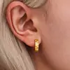 Pendientes Exquisitos de Zirconia en Forma de C Miduoduo Acero Inoxidable Chapado PVD Oro Real de 18 Quilates Pendientes Elegantes de Lujo Accesible Listos para la Venta
