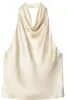 Ropa Europea y Americana Transfronteriza para Mujer AliExpress Venta Caliente Casual Ajustada Sin Mangas Cuello Alto Camiseta