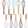 Utensílios de Cozinha Resistentes a Altas Temperaturas com Cabo de Madeira para Uso Doméstico Espátula de Silicone Espátula para Frigideira Antiaderente Colher de Sopa Ferramentas de Confeitaria Conjunto de 12 Peças Atacado