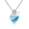 Colar Cisne com Flores de Gelo Coloridas de Pedra Preciosa Mais Vendido no TikTok para Mulheres, Pingente em Forma de Pera de Diamante de Alto Carbono Banhado a Ouro, Dropshipping de Transmissão ao Vivo Transfronteiriça