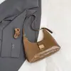 Bolsa de Couro com Cera de Abelha Estilo Coreano Simples e Fashionable Formato de Dumpling Nova Tendência para Mulheres Versátil Bolsa de Axila Ombro Bolsa de Mão para o Dia a Dia