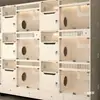 Gaiola para Gatos, Armário para Gatos de Madeira Maciça, Hotel para Gatos, Armário de Exposição, Gaiola de Criação, Loja de Animais de Estimação de Três Camadas, Café de Gatos, Casa para Gatos