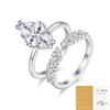 Anillos apilables de moda europea y americana S925 de Plata para Mujer, que no se decoloran, Lujo de alta gama transfronterizo, Anillos de Moissanita