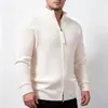 Cardigan suéter de gola alta novo para outono/inverno, europeu e americano, malha estilosa e slim fit para homens jovens